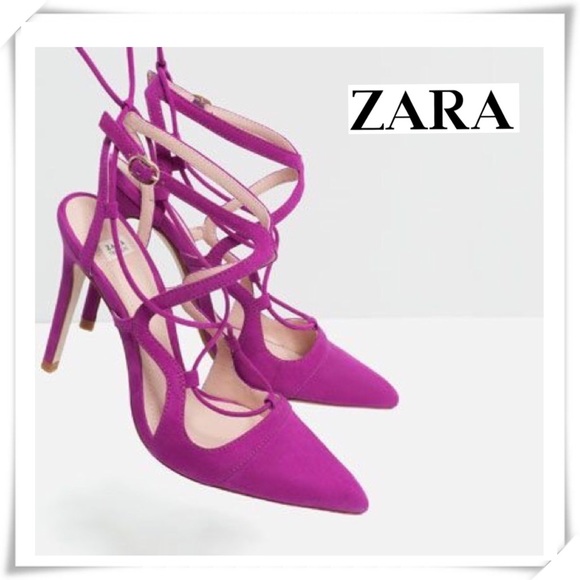 Zara Shoes - Zara  Fuchsia Pink Lace up Pumps Heel